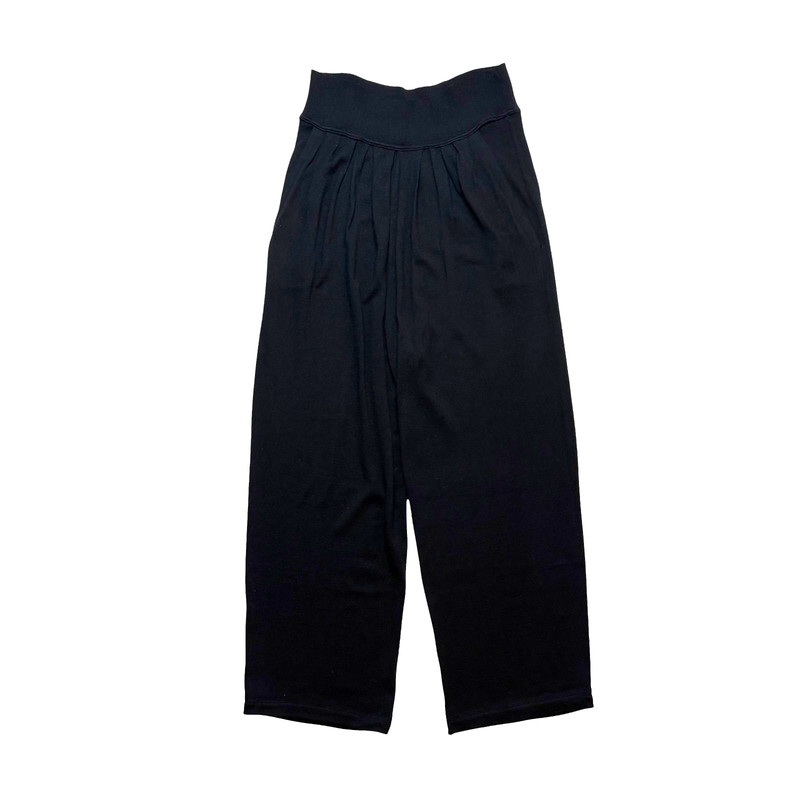 Vintage Yves Saint Laurent Variation Wool Knit Pants Wide Leg Gathered France 36