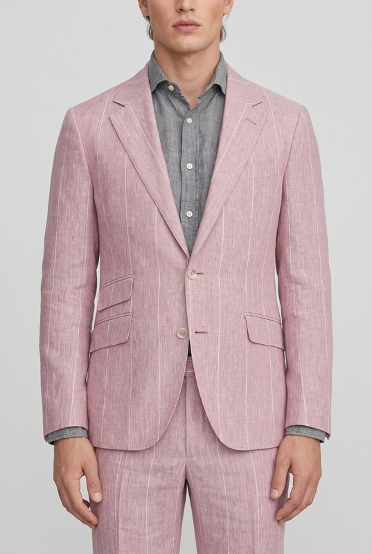 BRUNELLO CUCINELLI MEN’S 100% LINEN 3 BUTTON ROSE TAILORED SUIT MSRP $5720