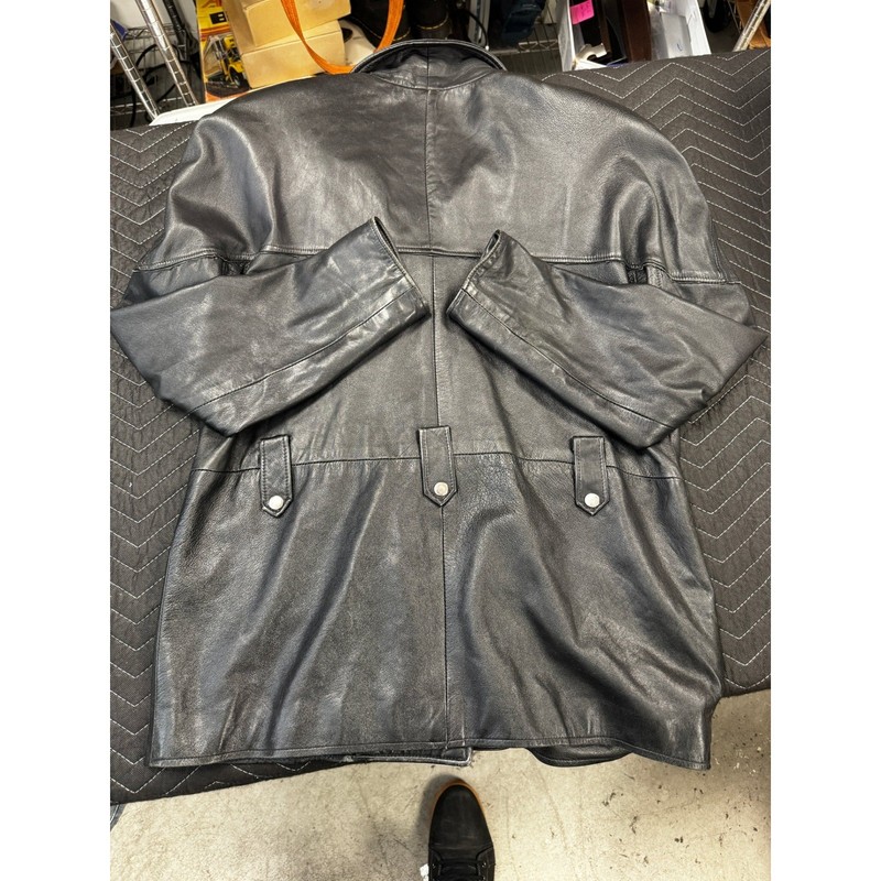 Romano by Red Kid Leather Motorcycle Jacket Vintage Made in USA Black Mens L gallery