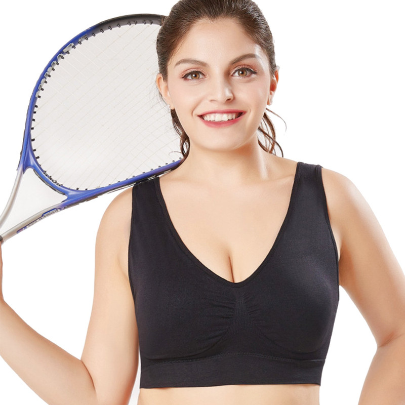 Sport Bras Seamless Wire-Free Light Support Tank Sports Yoga Sleep Bra 3 Pack US gallery