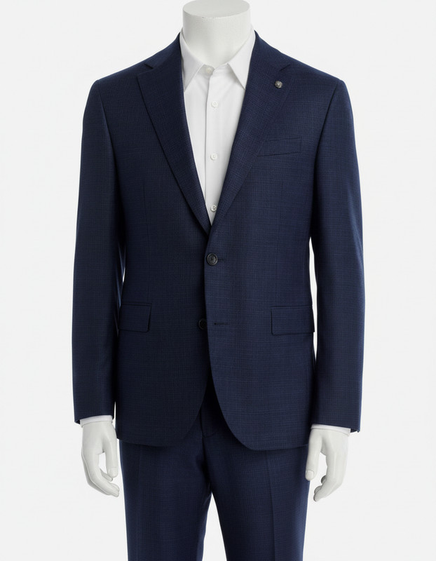 Jack Victor Men’s Blue Screenwave Regular-Fit Wool Sport Coat Suit Jacket Sz 40S