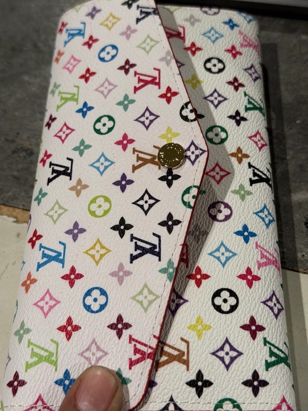 Louis Vuitton White Multicolor Sarah Long Wallet Snap Button gallery