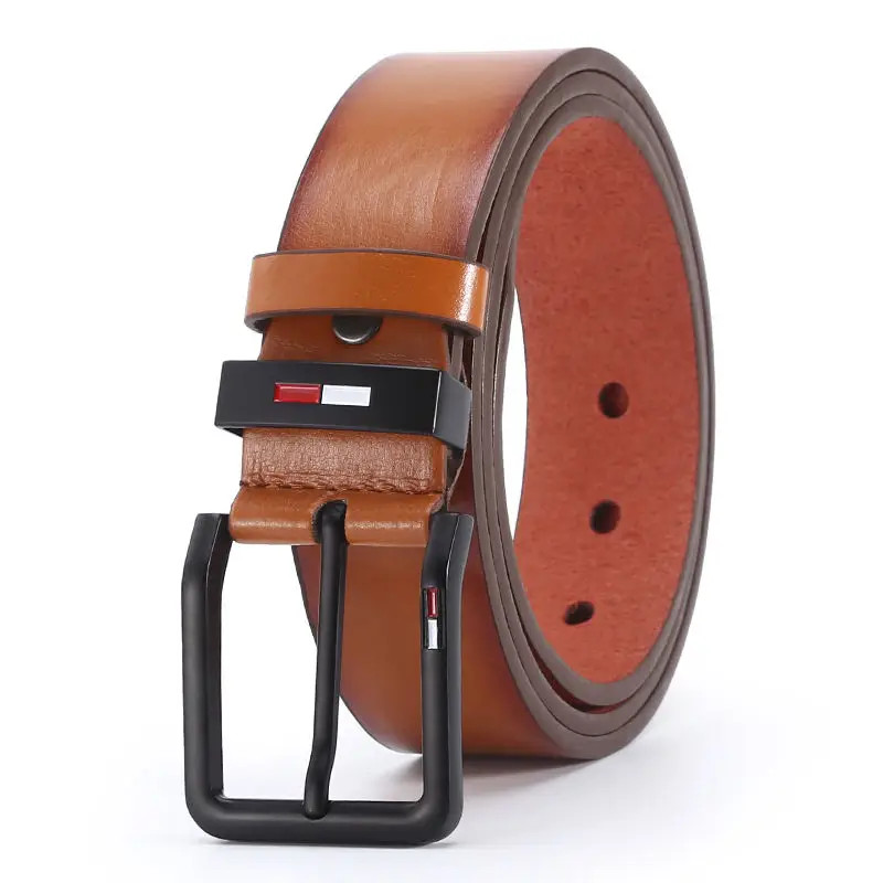 Men's 120cm x 3.8cm PU Leather Belt Alloy Square Pin Buckle Business Casual gallery
