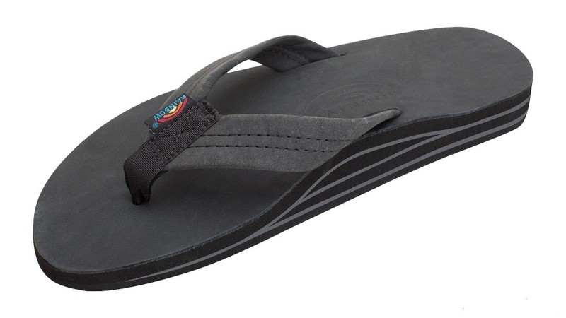 Man Rainbow Leather Double Layer Wide Strap with Arch 302ALTS Black Brand New