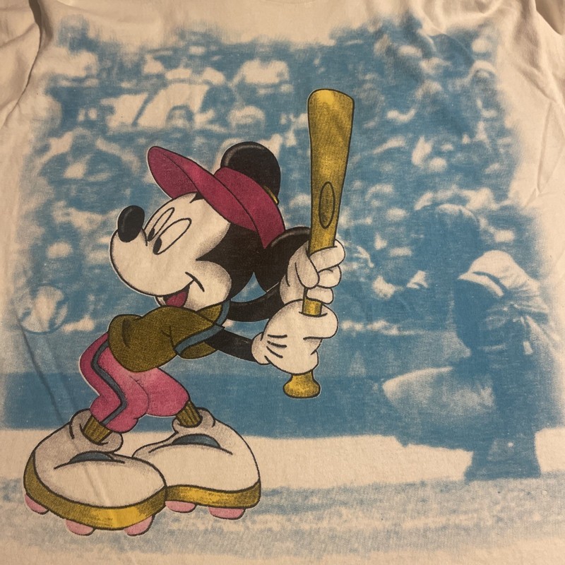 vintage 80s 90s Disney RARE Mickey Mouse Baseball T-Shirt single stitch SZ XL