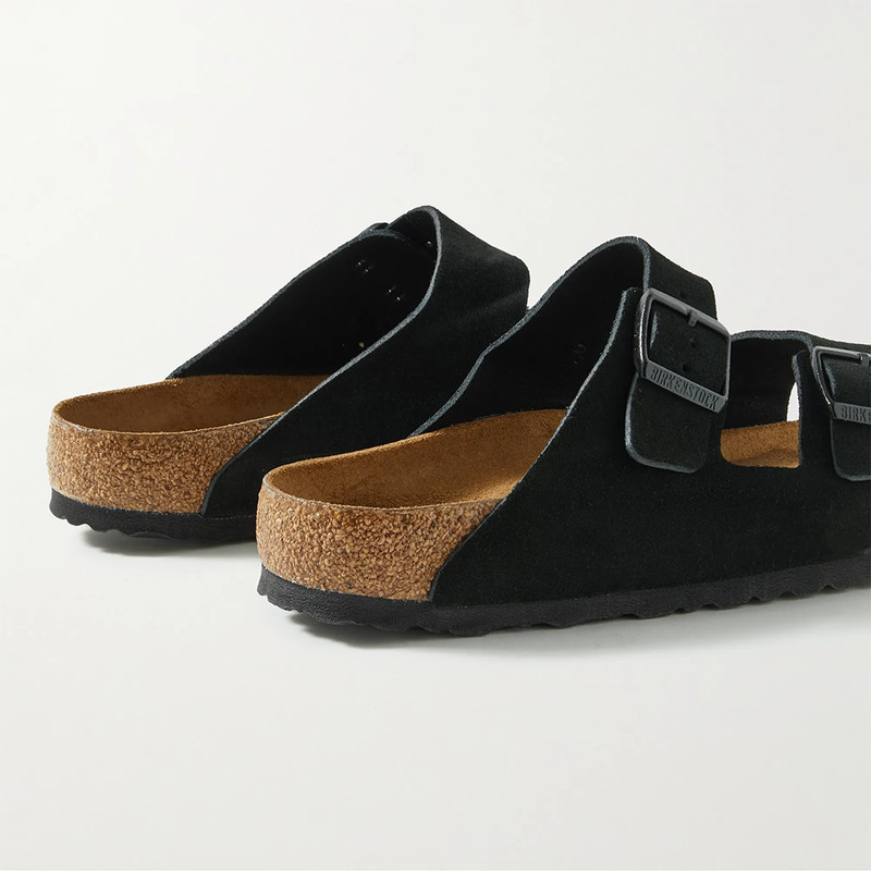 Birkenstock Arizona Suede Black Soft Footbed Sandals Men's Shoes Regular/Wide gallery