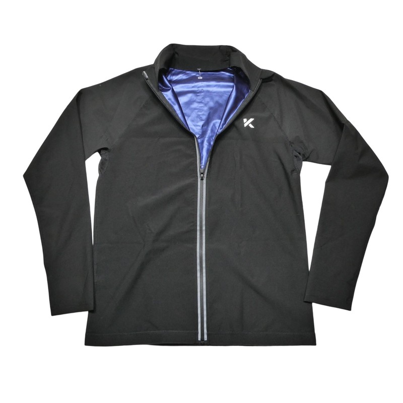 Kewlioo Sauna Jacket Mens Medium Black Full Zip Thermal Slim Fit Lined