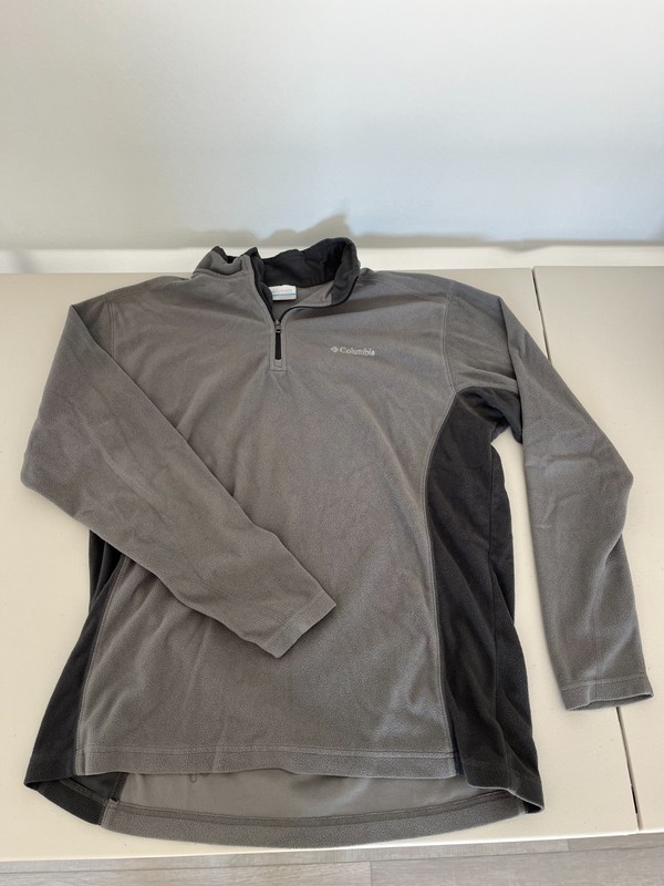 Columbia Mens quarter zip pullover, L, Gray, fleece