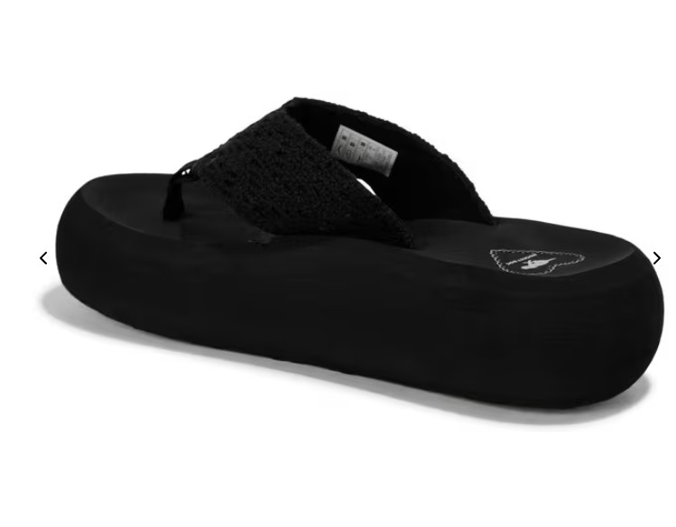WOMEN'S ROCKET DOG BLACK SANDY FAIRVIEW CROCHET COTTON FLIP FLOPS 7, 8,9,10,11 gallery