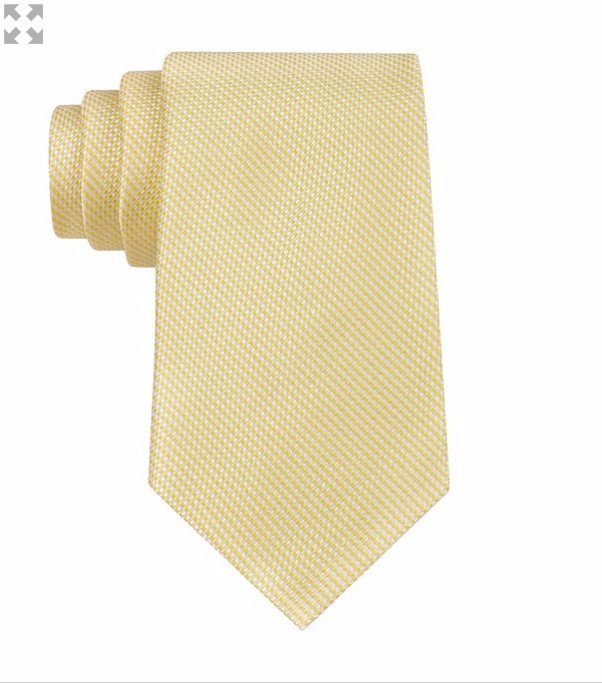 $125 Calvin Klein Mens Solid Yellow Skinny Neck Tie Classic Silk Necktie 58x3
