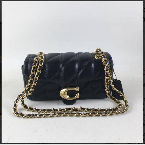 COACH CP149 Tabby Shoulder Bag 20 Quilting Nappa Leather Black Gold Outlet NEW S gallery