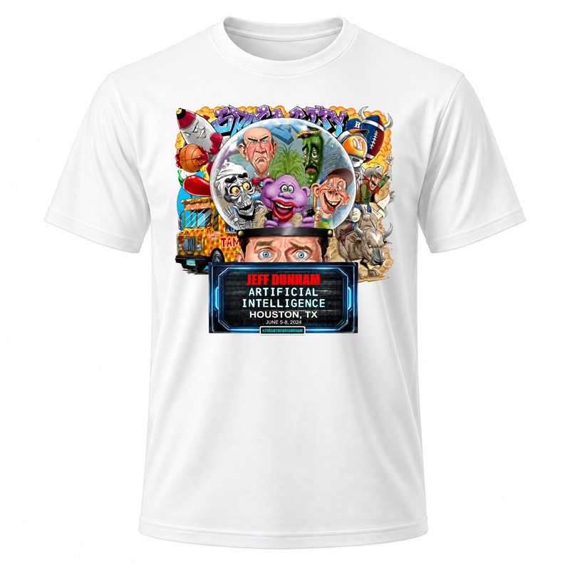 Jeff Dunham Houston, TX (2026) White Graphic T-Shirt Tee