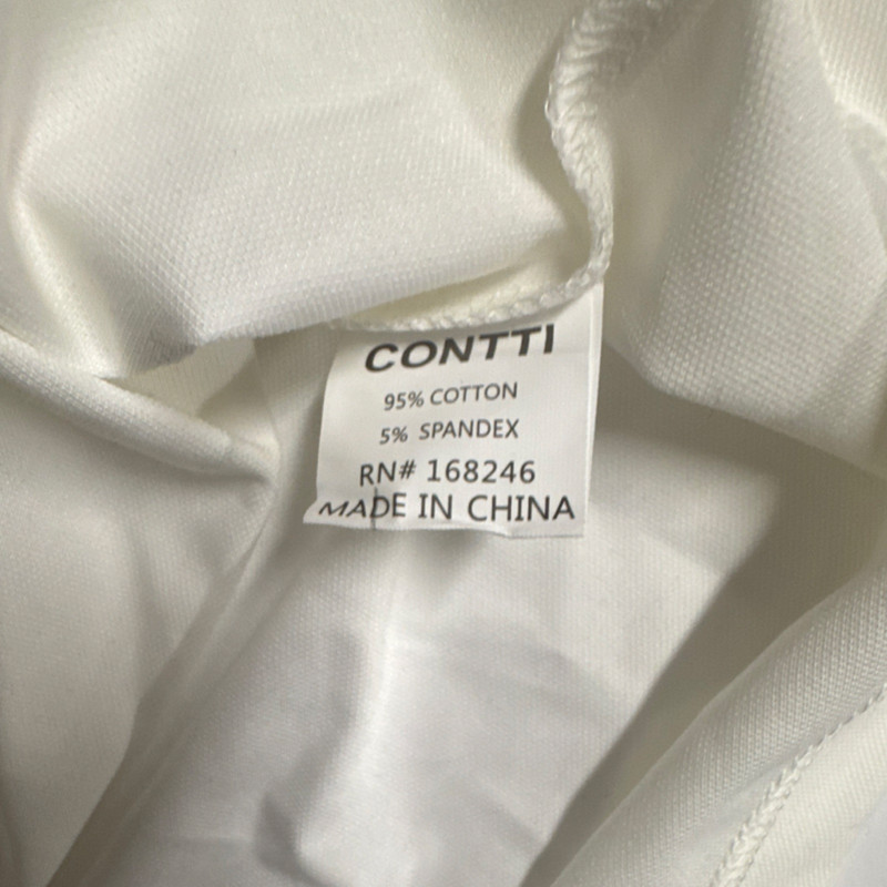 CONTTI Men’s Solid White Polo Shirt L Regular Fit Short Sleeve Cotton Blend gallery