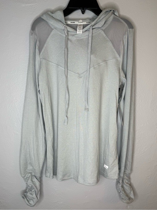 Marika Light Gray Pullover Hoodie Mesh Panel Athletic New With Tags Size Small