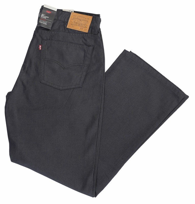 Levi's Premium 567 Relaxed Flare Coated Black Men's Jeans Brand New Retail $98 gallery