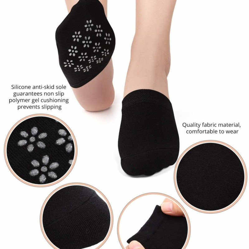8× Toe Socks Womens for Mules Half Socks Toe Topper Covers Invisible Non-slip US gallery
