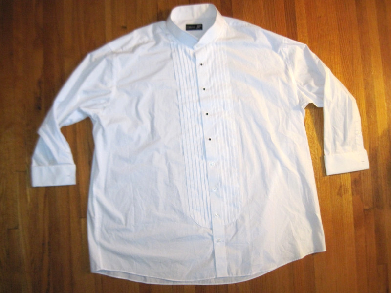 J. Ferrar 4XL 20-21 34/35 Crisp White French Cuff Formal Tuxedo Dress Shirt NWT
