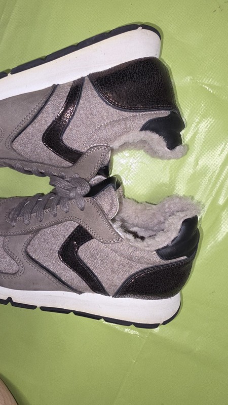 Viole Blanche Brown/Beige Leather/Felt Wool Lined Trainers Size 39 UK 6 gallery