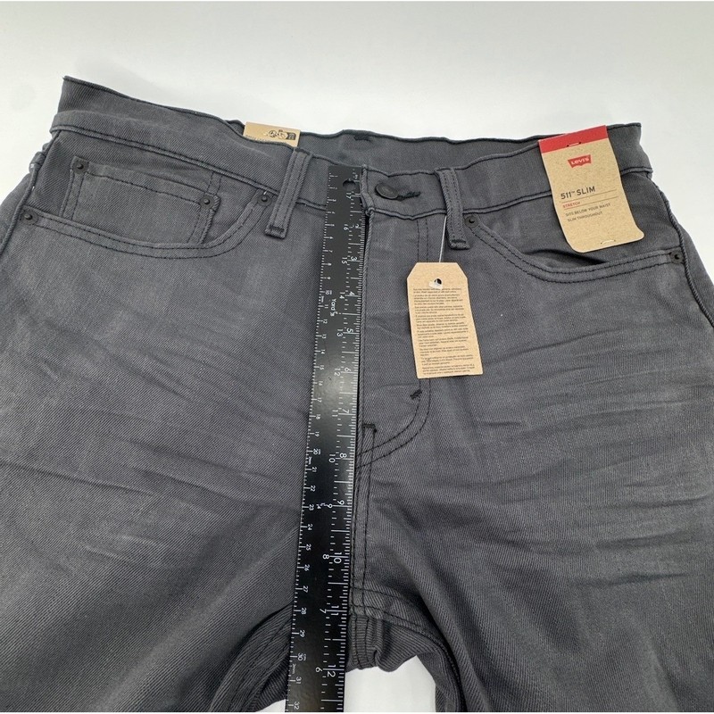 Levi's 511 Slim Fit Jeans Men 34x30 Charcoal Gray Denim Stretch Comfort Mid Rise gallery