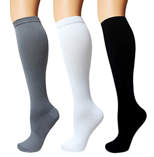 (5 Pairs)15-20mmHg Graduated Compression Support Socks Knee High Men Women S-XXL gallery