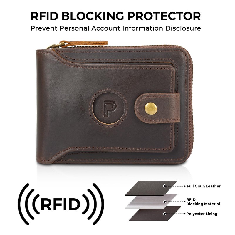 Polare Full Grain Leather Wallet for Men Bifold RFID Blocking Cash Credit Car... gallery