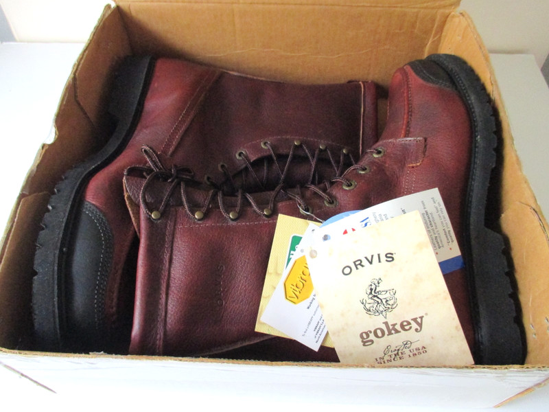 Orvis Gokey Wetlander Boots 12D Brown Oil Tanned Leather Lace-Up