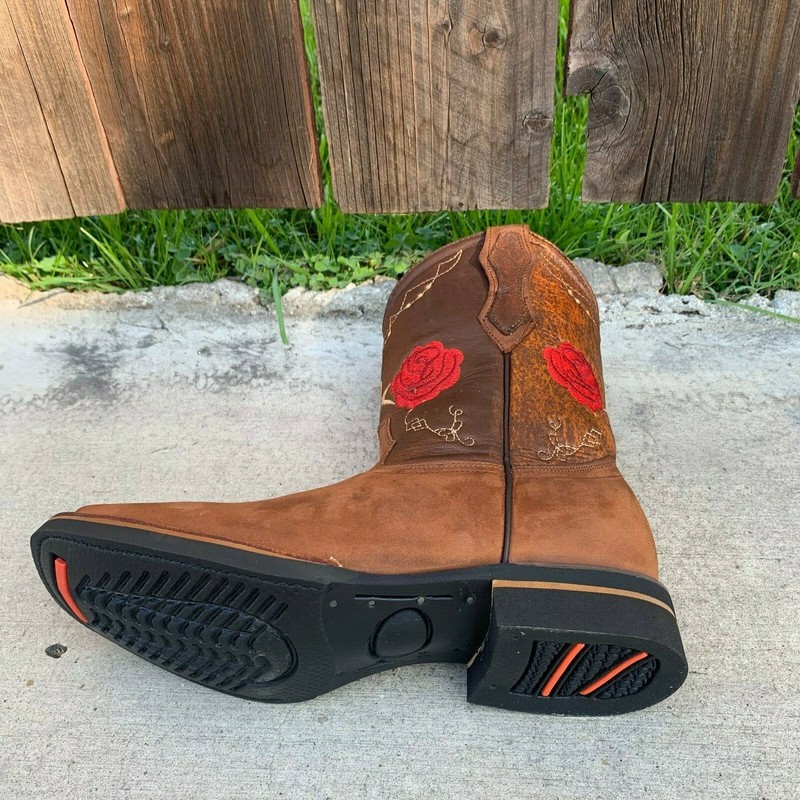 Botas Rodeo Punta Cuadrada Women's Western Square Toe Cowgirl Boots Leather 706 gallery