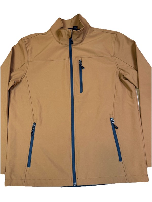 Swiss Tech Soft Shell Windproof Full Zip Jacket Men's M 38-40 Brown Mock Neck gallery
