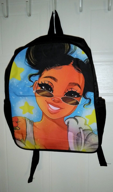 African Girl Print Laptop Backpack / School Book Bag – 14 1/2″ x 11″ x 4 1/2″