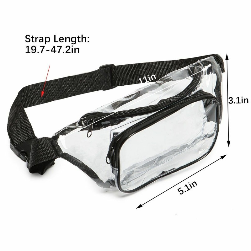 Clear Fanny Pack Men Women Waist Pouch Belt Bag Crossbody Gym Stadium Security gallery