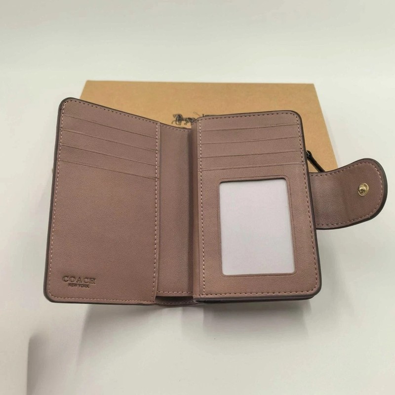COACH CEC32 Medium Corner Zip Wallet Signature Jacquard w Floral Embroidery gallery