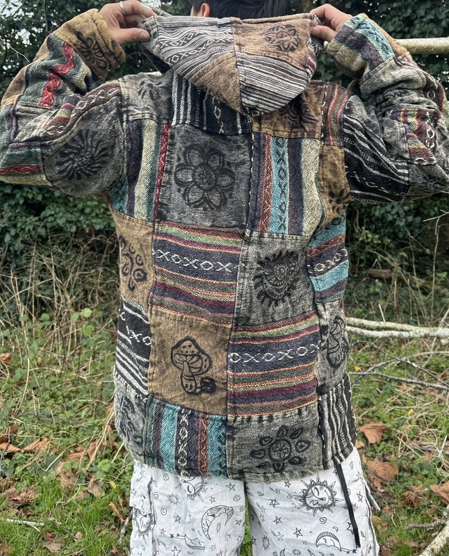 Unisex Jacket | Patched Jacket | Handmade | Eco Friendly | Hippie Boho Spiritual gallery