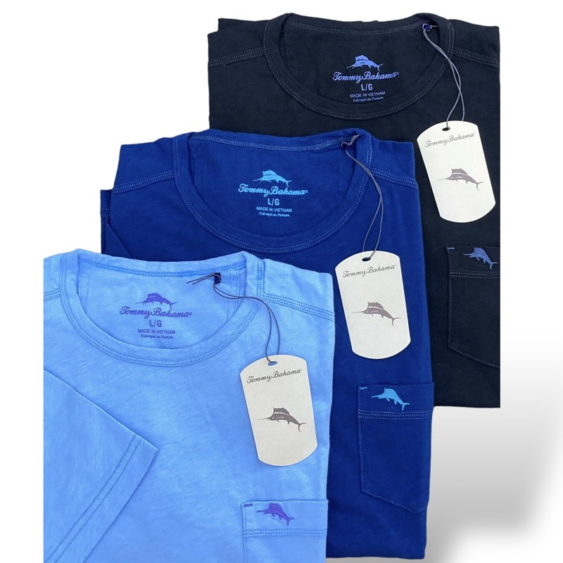 Tommy Bahama Mens Cool Cotton Crew Neck Pocket T Shirt Big Guy M L XL 2XL 3XL gallery