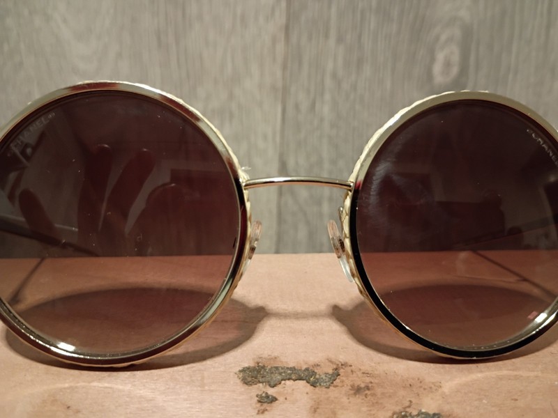 Women's Round Sunglasses Gold Metal Frame Brown Gradient Tinted Plastic Lenses gallery