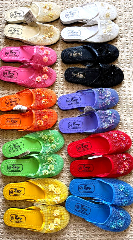 Chinese Mesh Slippers Sandals Fits Women Teens Girls Various Colors Sizes gallery