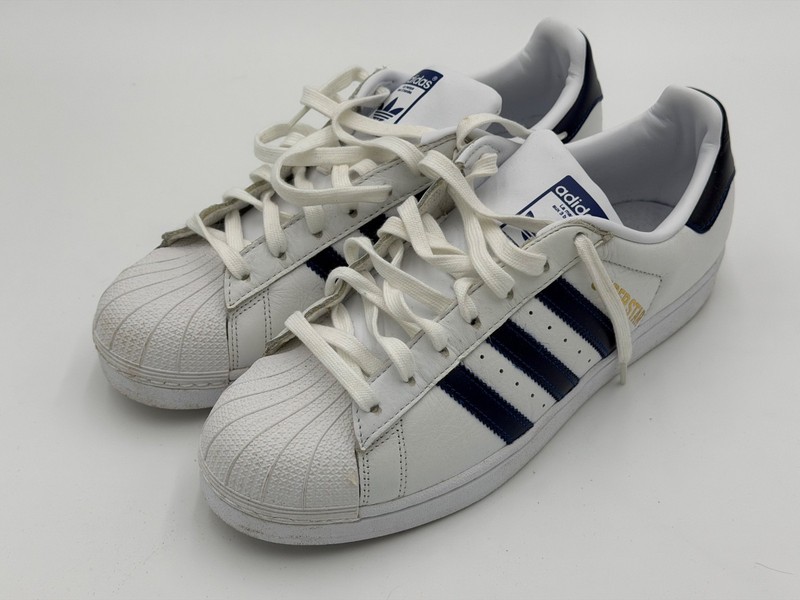 ADIDAS ORIGINALS SUPERSTAR FOUNDATION B41996 WHITE ROYAL BLUE/GOLD SZ 10 SHOES