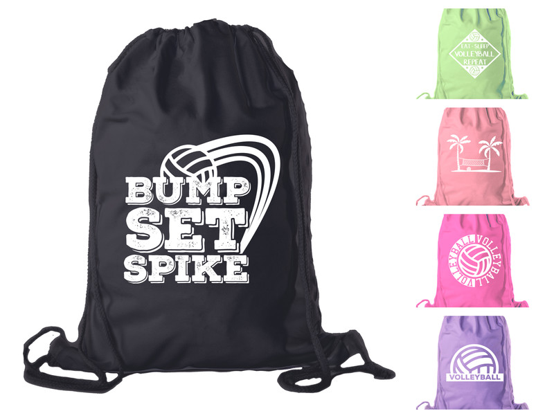 Mato & Hash Adult and Child Volleyball Cotton Drawstring Backpacks Bags BULK