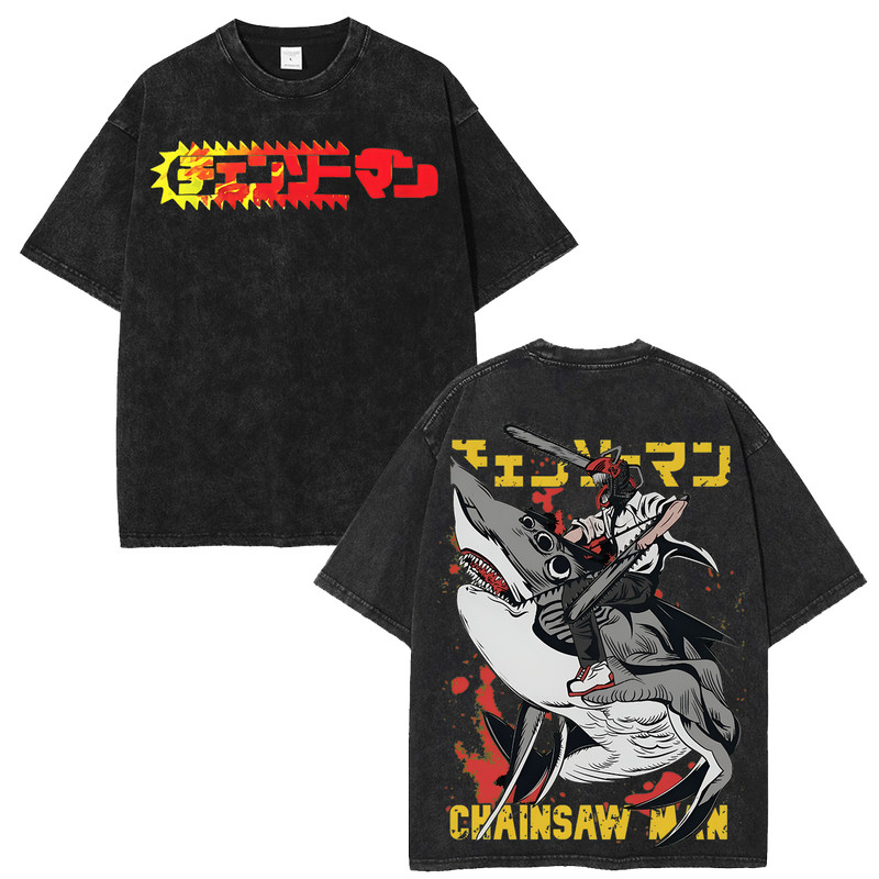 Chainsaw Man Denji Anime Shirt Shark Fiend T-Shirt