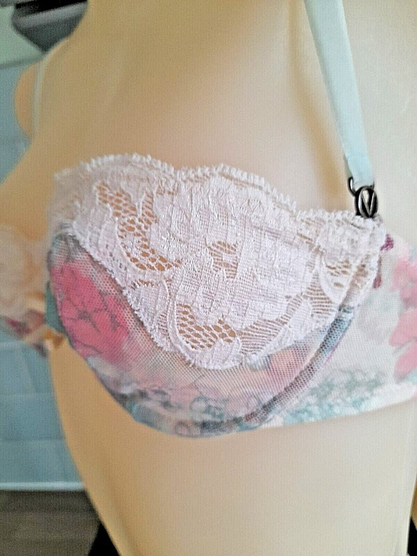 Valentino Intimate Multi Floral Print and Peach Lace U/W Balconette Bra gallery