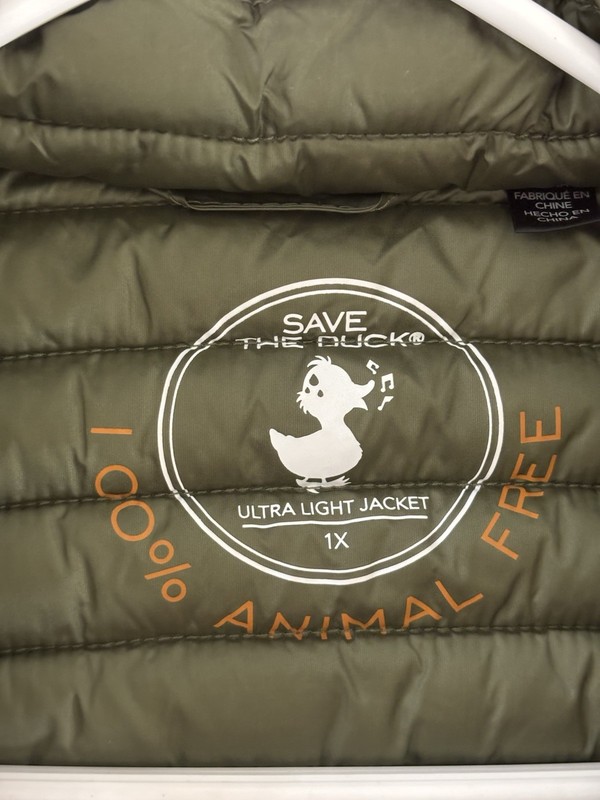 Save the Duck vest green zip ultra light water repellent pockets hiking XL gallery