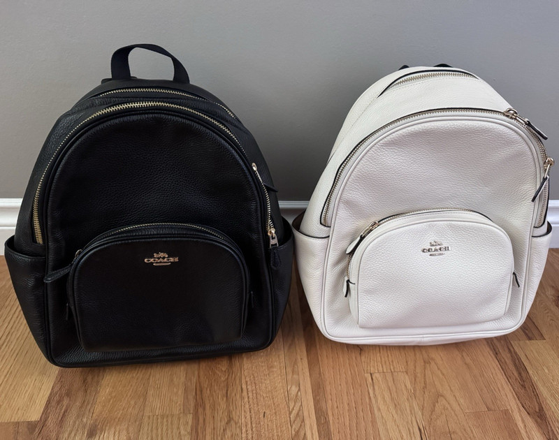 Coach Pebbled Mini Zip Backpack Black Adjustable Strap Gold/Silver
