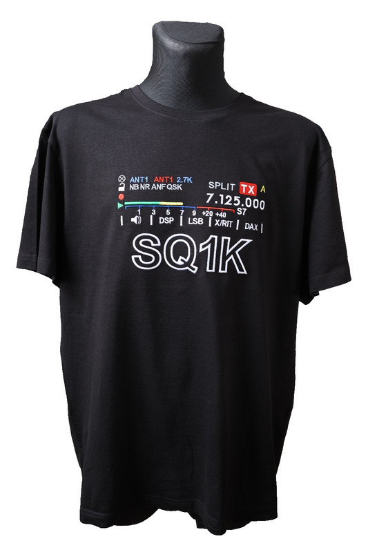 Flexstyle S-meter with Callsign, frequency T-shirt, Embroidery Ham Radio S-5XL