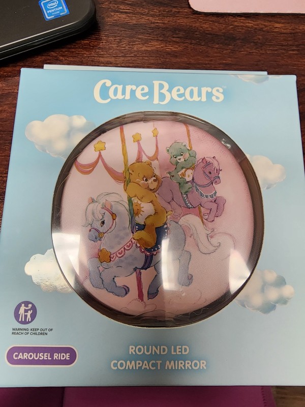 Care Bears Carousel Ride Round LED Compact Mirror by Impression Vanity NEW