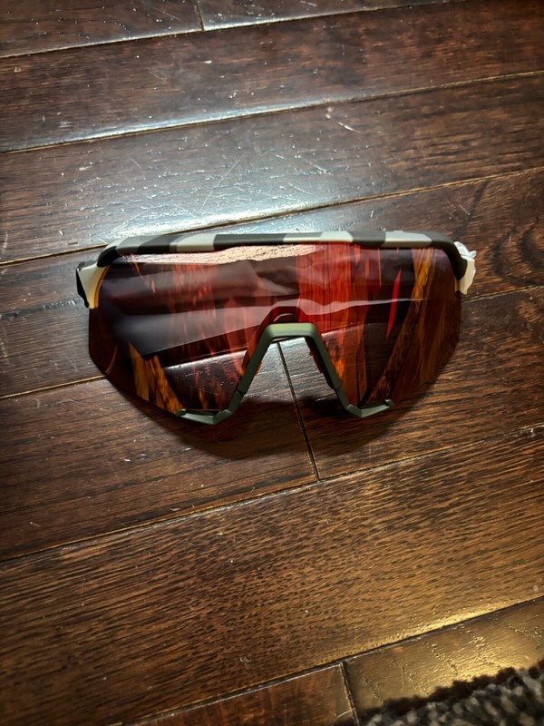 100% Speedcraft Soft Tact gray camo HiPER Red Lens Baseball Sunglasses gallery