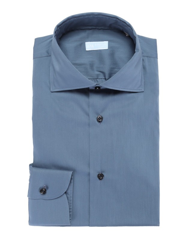 NWT IL SARTORE NAPOLI by VINCENZO DI RUGGIERO SHIRT blue stretch 40 15 3/4
