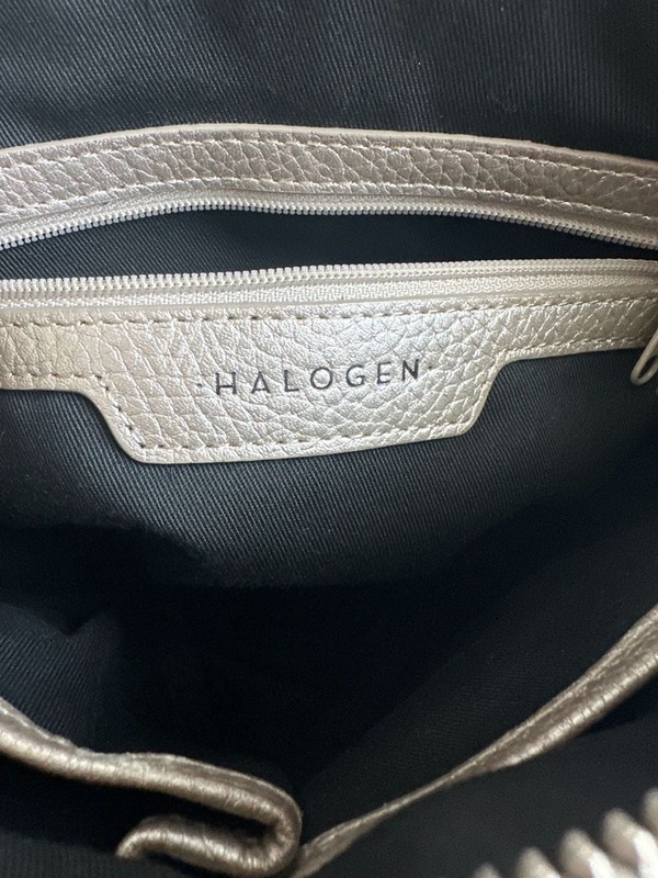 Halogen Silver Pebbled Leather Crossbody Bag with Tassel gallery