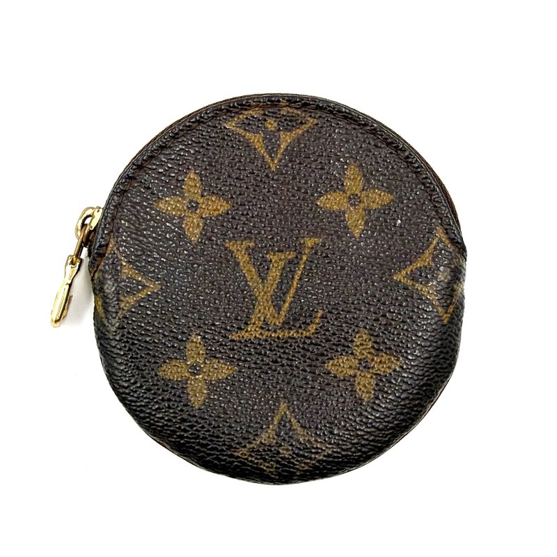 LOUIS VUITTON Porte Monnaie Rond Coin Purse Monogram Canvas Brown France Auth
