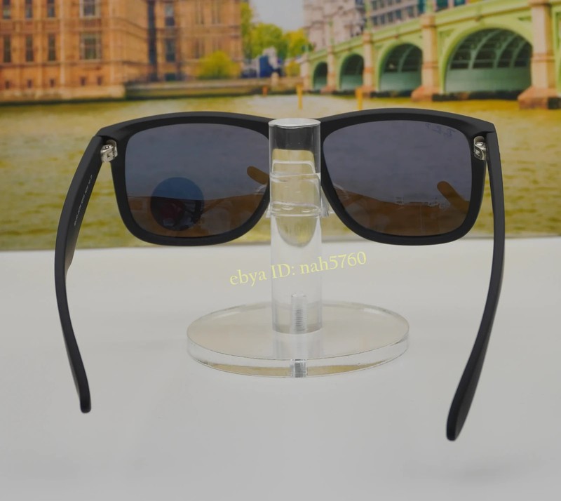 Ray-Ban Justin RB4165 Polarized Sunglasses 54mm Blue Mirror Lens Black UV400 gallery