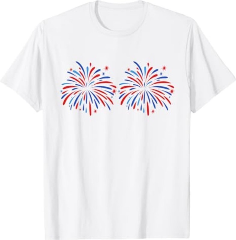 Funny Im Just Here for The Fireworks 4th of July Couple T-Shirt