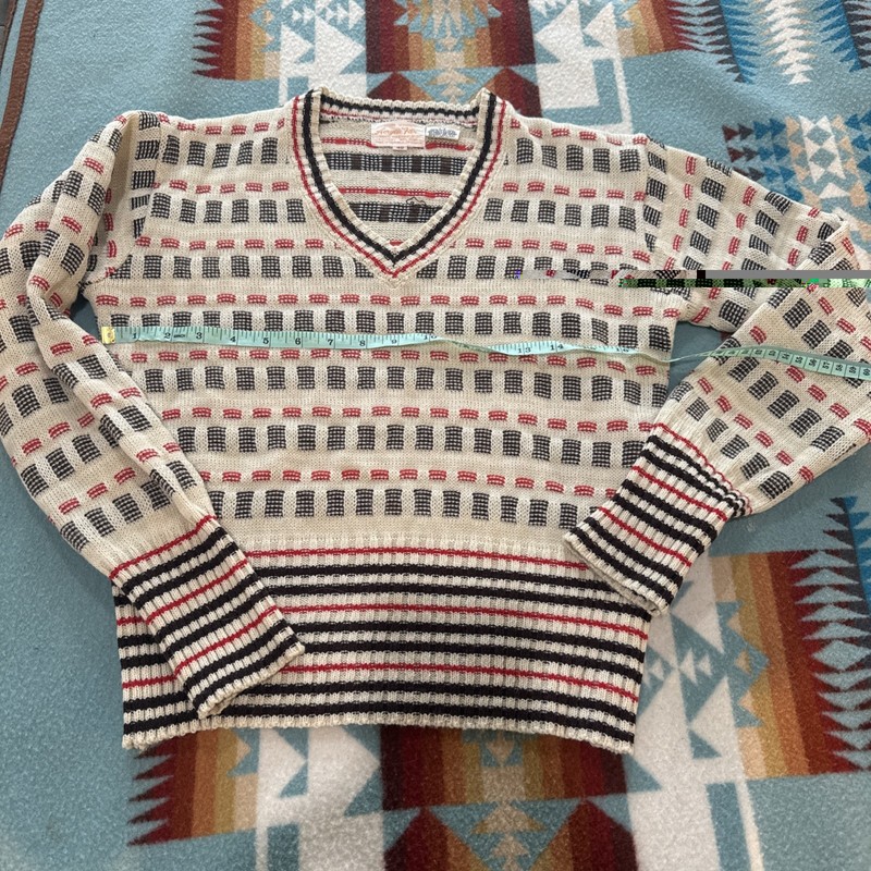 70s vtg women hand knit sweater republic of korea sz 40 XS